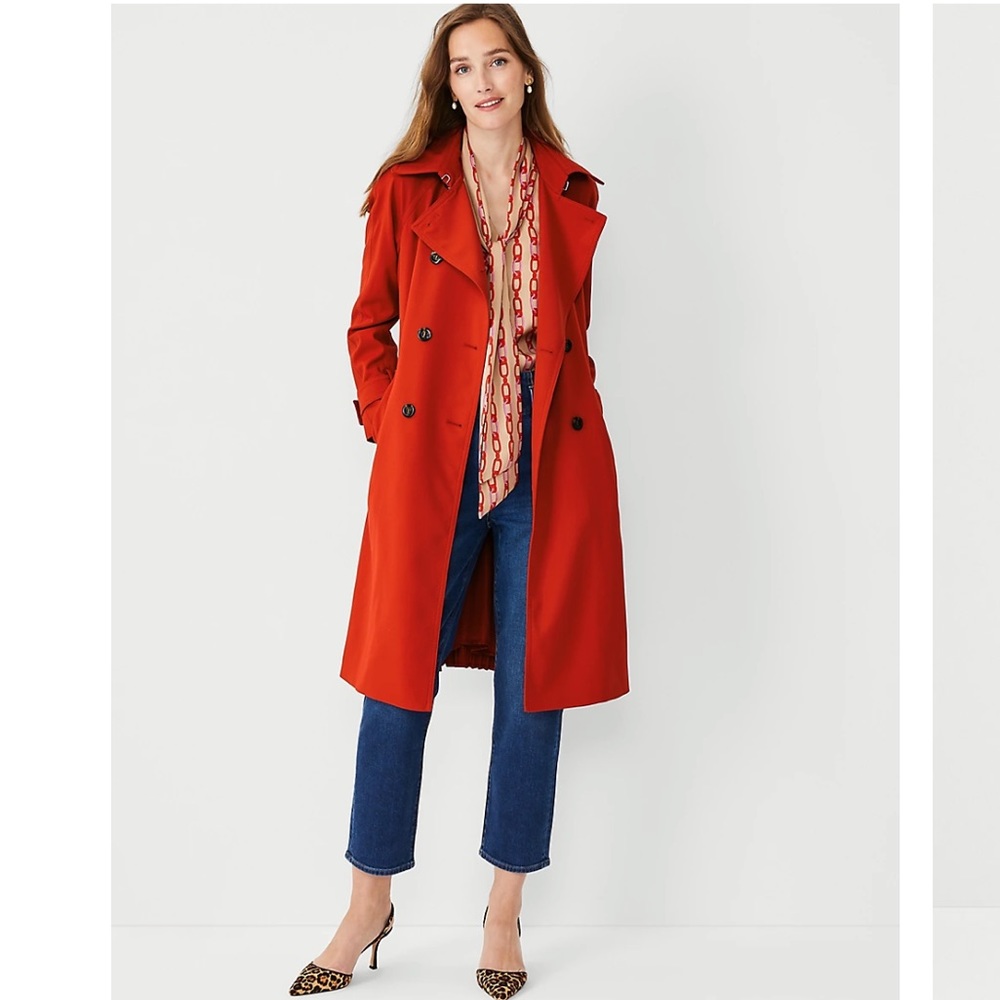 Pleat Back Trench Coat Ann Taylor NWT